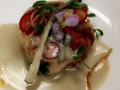Chef Gavin Kaysen dish: Grilled Lobster charred eggplant, green curry, coconut, red jalapeno