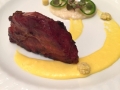 Snake River Farms Heritage Pork Collar, Corn Pudding, Carolina Gold Midlins and Jalepeno